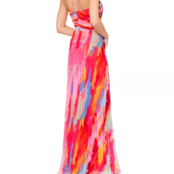 Xscape Colorful Pleated Maxi Dress - Picture 2 of 5